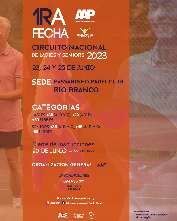 Llega la 1ra Fecha del Circuito Ladies y Seniors en el Passarinho Padel Club!!!!