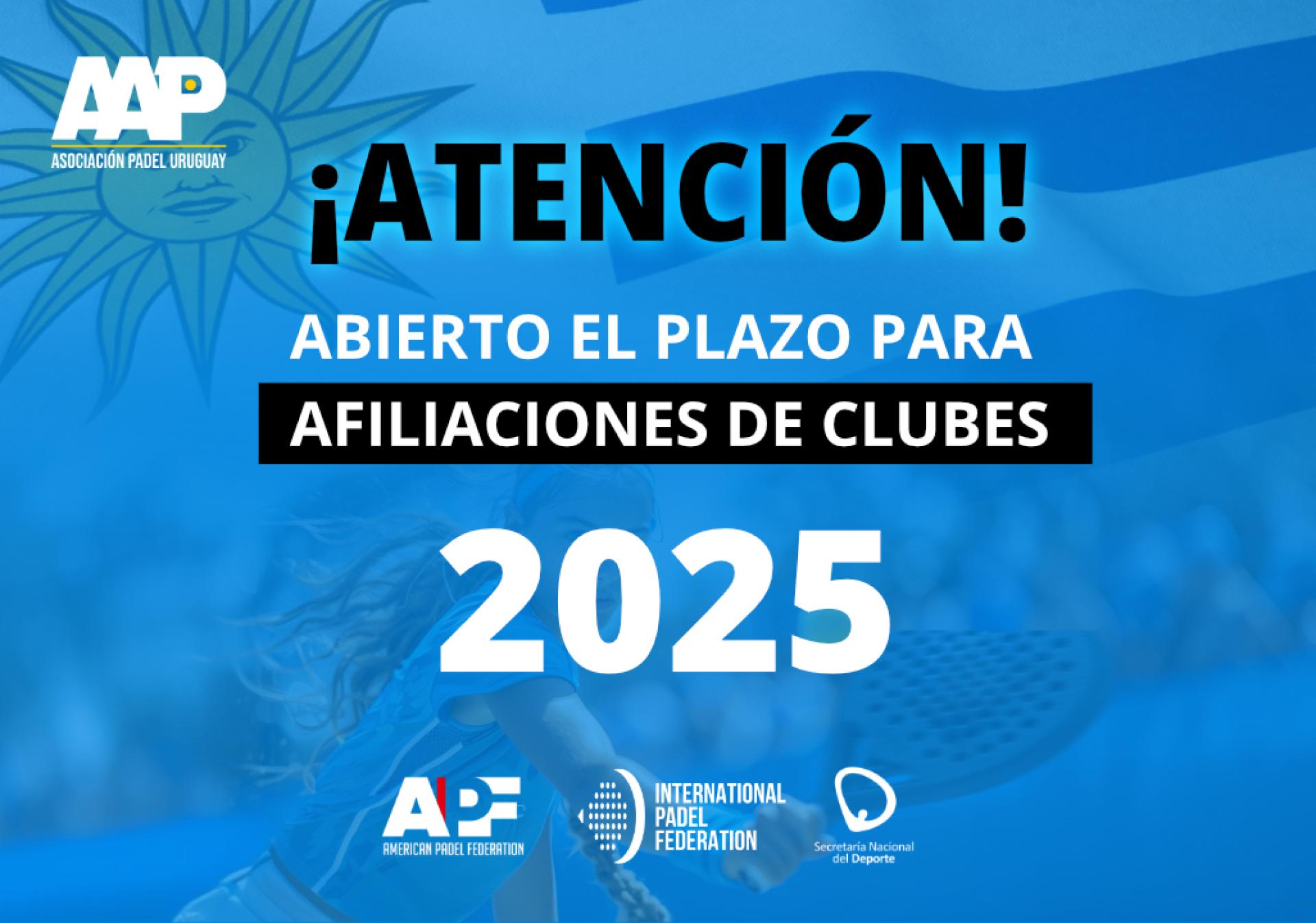 COMUNICADO OFICIAL: Plazo abierto para Afiliación de clubes 2025