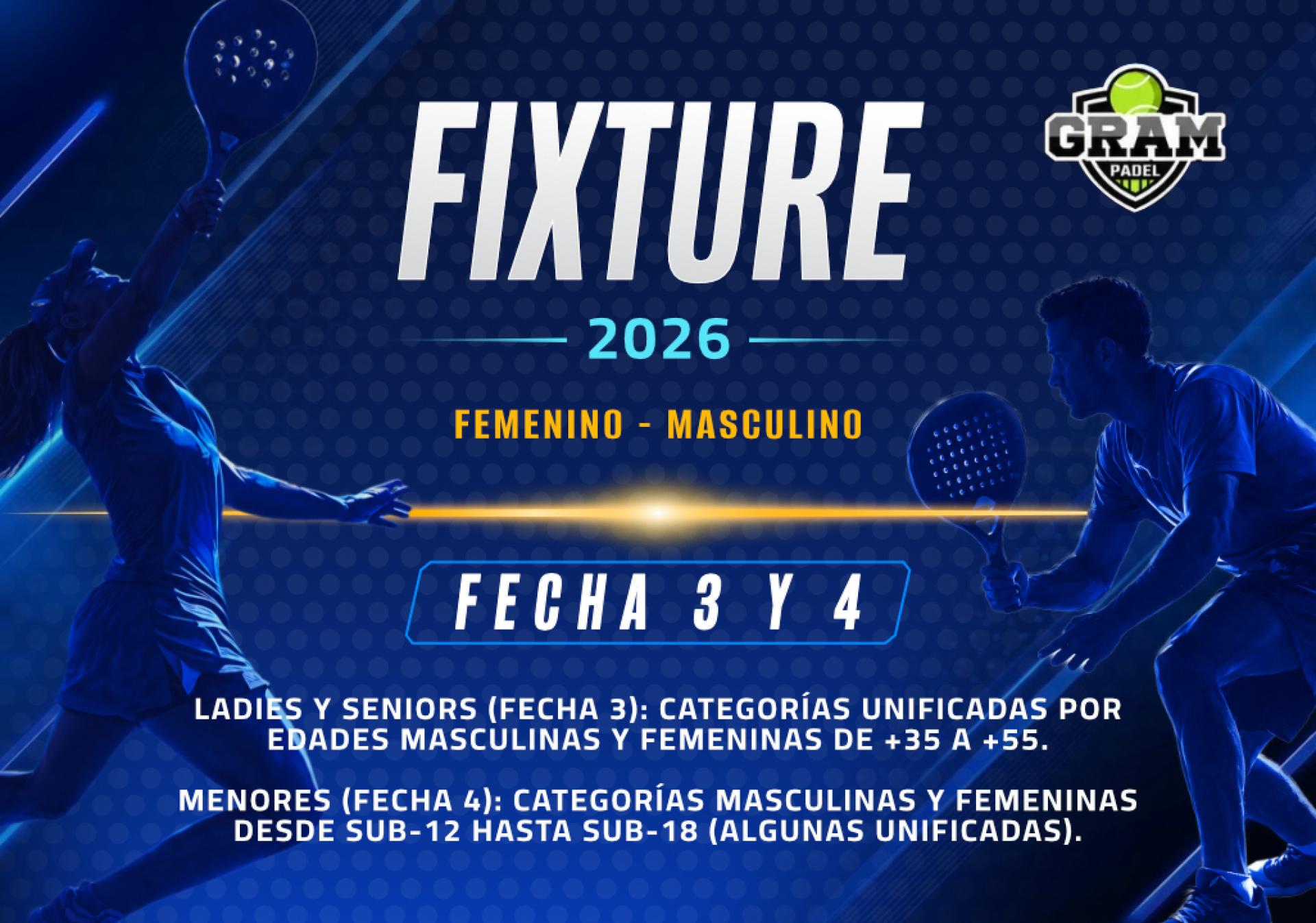 Fixtures - Masculino Femenino - Fecha 3 y 4