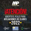 AFILIACIÓN DE CLUBES PARA EL CALENDARIO 2022